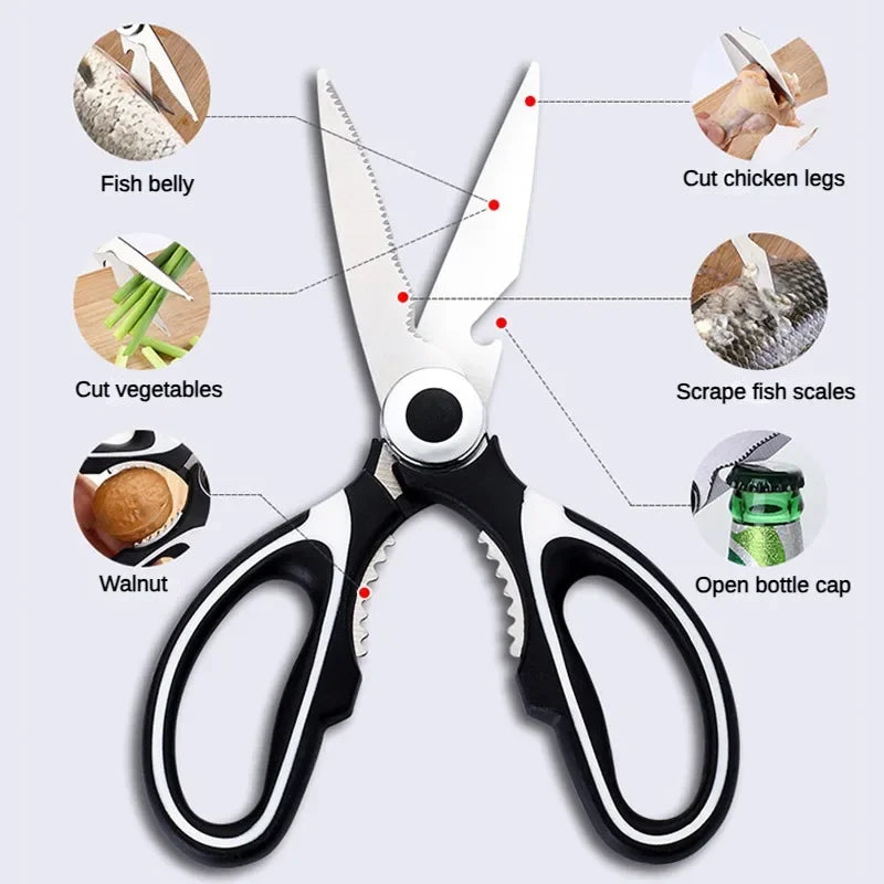 Heavy Duty Kitchen Scissors Multifunctional Dishwasher Safe Meat Poultry and General Purpose Scissors Stainless Steel Utility