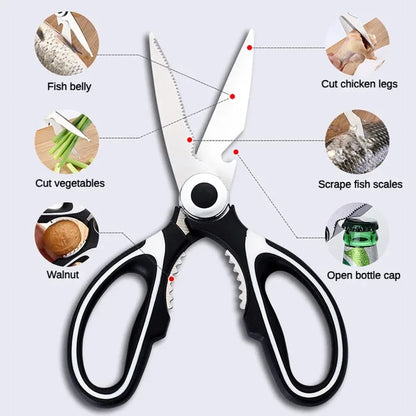 Heavy Duty Kitchen Scissors Multifunctional Dishwasher Safe Meat Poultry and General Purpose Scissors Stainless Steel Utility