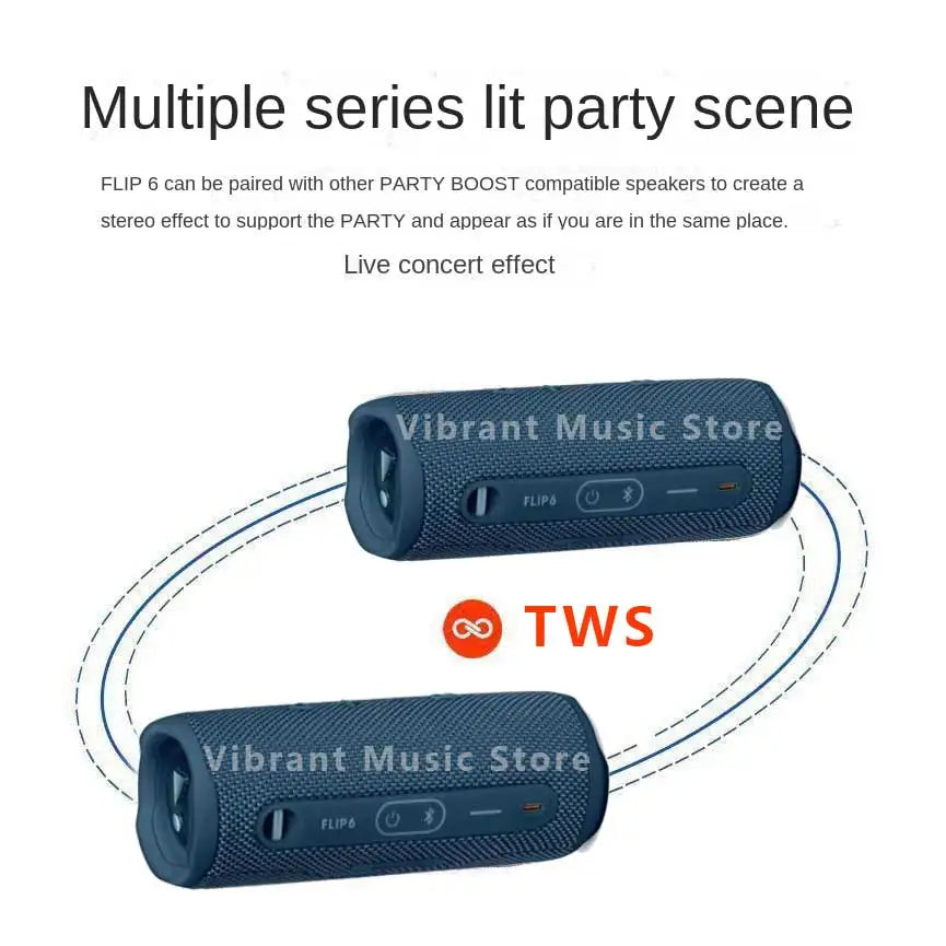FLIP6 Wireless Bluetooth Speaker, Outdoor Riding Waterproof Subwoofer, AUX Audio Input, TF Card Playback, MP3 Music Player