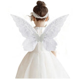 Fantasy Colorful Butterfly Fairy Wings Organza Sparkle Cosplay Wings Handmade Elf Wings Costume for Adult Kid