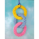Chew-Proof Triple Ring Cotton Rope Toy - Hand-Braided Knot Ball for Aggressive Chewers Multi-Pet Enrichment Puzzle for Hamsters