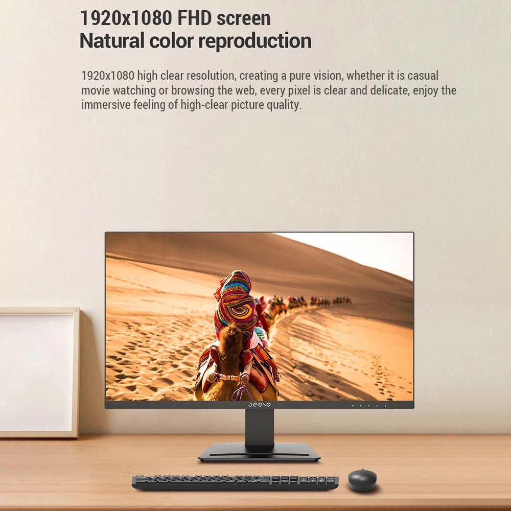 27inch LCD Monitor 1080P FHD 75Hz, Blu-ray Filtered Screen HDR 10 178°Wide Viewing Angle, Mobile Phone Bracket for Office Game