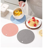 Silicone Round Teacup Mat Table Insulation Mat Dish Non-slip Placemat High Temperature Light Luxury Anti-scalding Casserole Mat