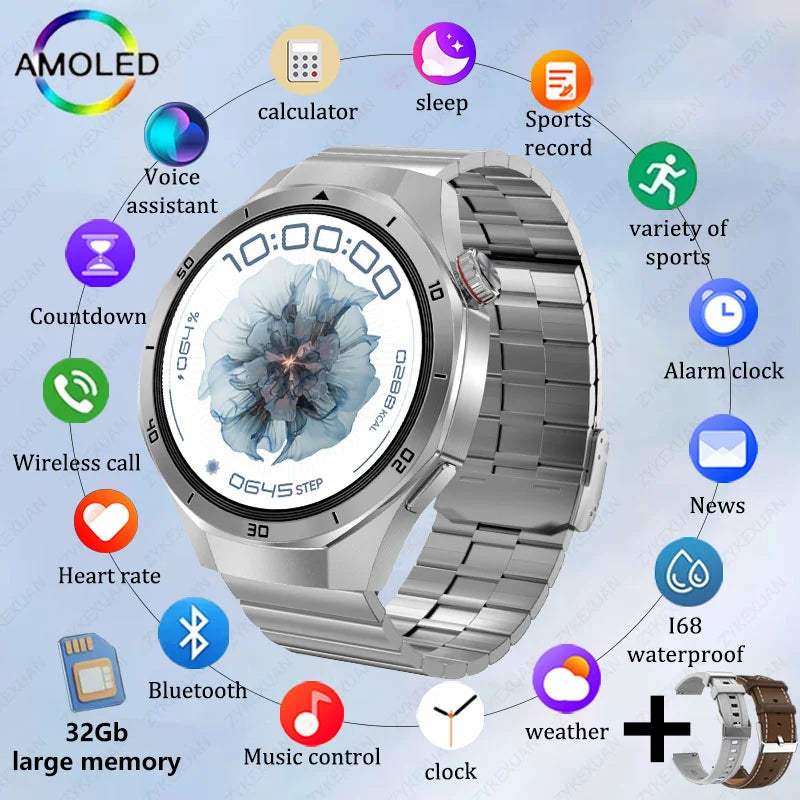 GT5 Pro Smart Watch Men's Women 466*466 HD Screen Bluetooth Call Smartwatch GPS Map Compass Sports Fitness Smartwatch 2025 New