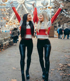PU Leather High-waisted Leggings for Women, Plus Size