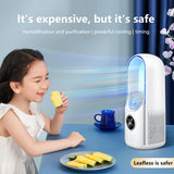 Portable USB Air Cooler Leafless Electric Desktop Fan 6 Speed Silent Timer Air Conditioner Cooling Humidifier Conditioning Fan