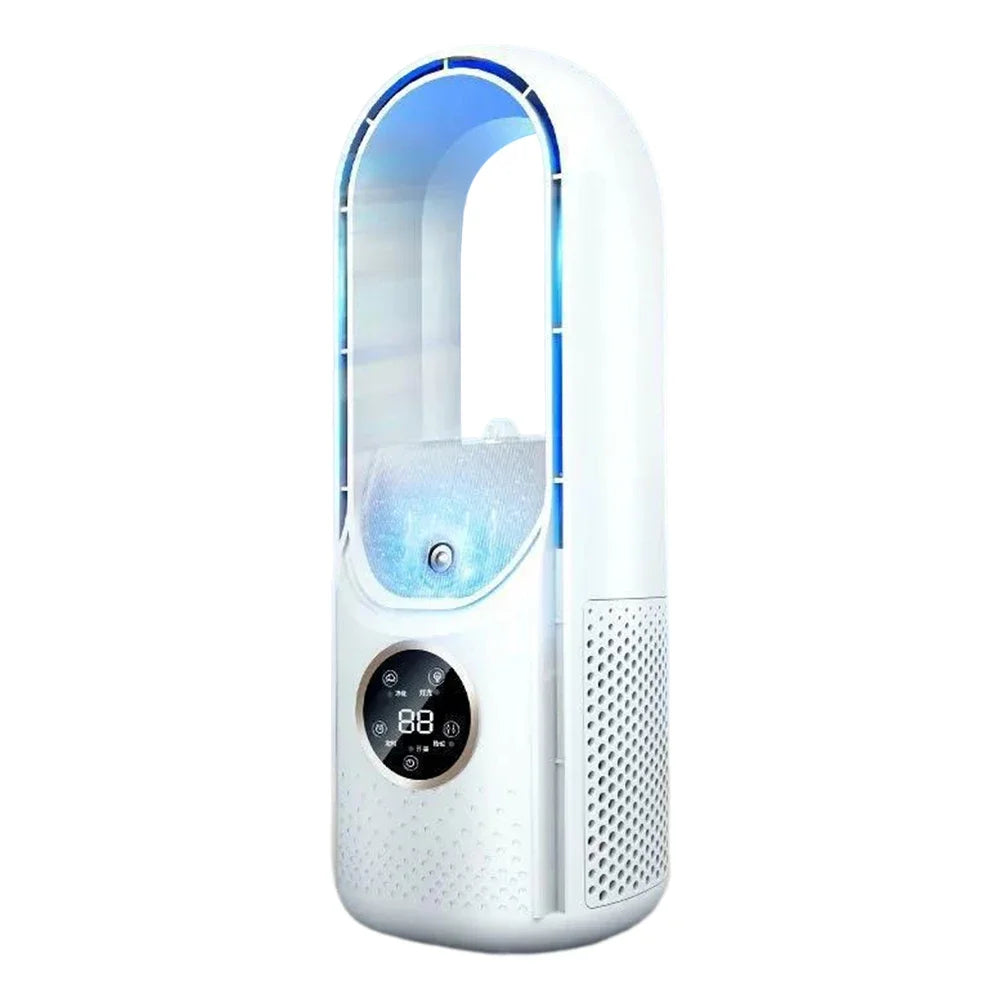 Portable USB Air Cooler Leafless Electric Desktop Fan 6 Speed Silent Timer Air Conditioner Cooling Humidifier Conditioning Fan