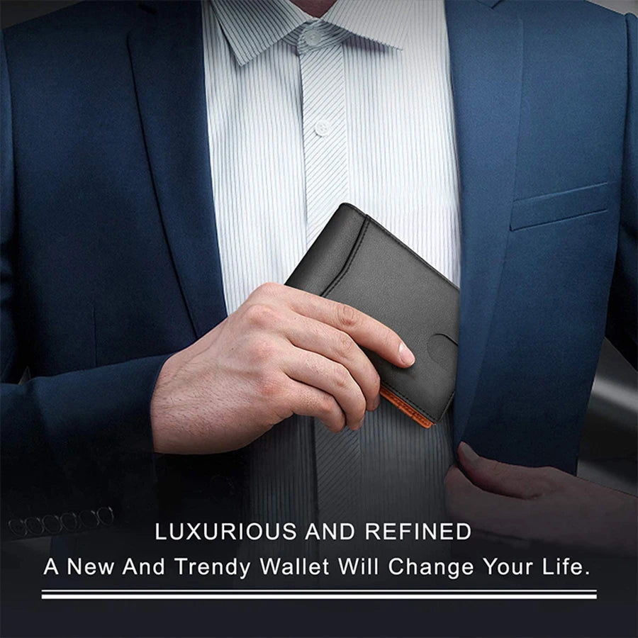 RFID Credit Card Holder Men Wallets Money Clip Luxury Slim Thin Mini Wallet Male Small Short Purse Minimalist Billfold Wallet