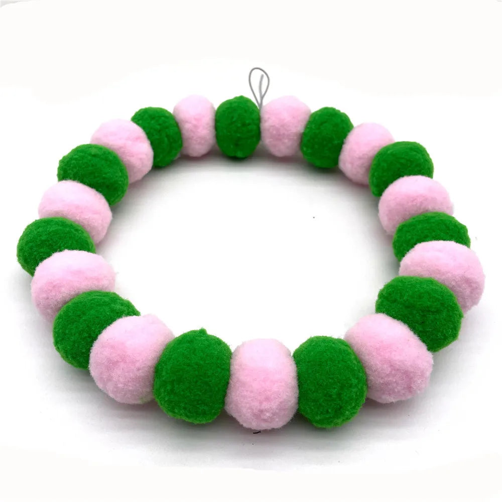 30pcs New Pet Dog Bow Tie Rainbow Flower Hair Ball Necklace Collar Pet Dog Cat Bowties Neckties Dog Grooming Accessories