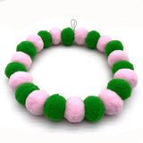 30pcs New Pet Dog Bow Tie Rainbow Flower Hair Ball Necklace Collar Pet Dog Cat Bowties Neckties Dog Grooming Accessories