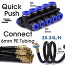 30-5m 1/4" 4/6mm Misting Cooling System 360° Free-bend Adjustable Nozzle Atomizer Sprayer for Outdoor Garden Irrigation Watering