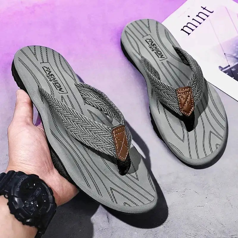 Men's Flip Flops Casual Beach Shoes Large Size Men Sandals Summer Leisure anti slip Leisure anti slip