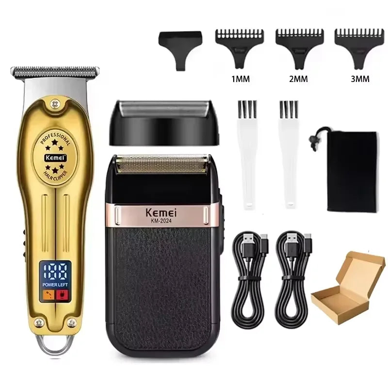 Kemei KM-678 KM-2024 KM-2628 Professional Electric Hair Clippers Beard Clipper Rechargeable Men's Shaver Hair Trimmer Kit