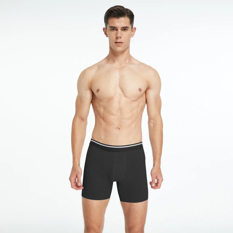 Men's Cotton Boxer Long Leg Underwear Seamless Sexy Man Shorts Breathable Panties Sports Underpants Men