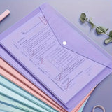 10pcs A4 Transparent Plastic File Folders, Waterproof PP Document Storage Bags - For Student Test Papers & Office Organization