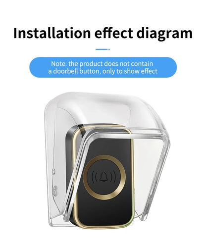 CACAZI PC Transparent Waterproof Cover for Wireless Doorbell Button Chime Outdoor Rain-cover Home Case Suitable for Most Buttons