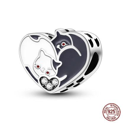 Ocean Series - Original Genuine 925 Sterling Silver Turtle Crab Mermaid Charm Beads Suitable for 3mm Bracelet DIY Making Pendant