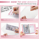 New A6 Budget Plan Notebook Cash Envelope Saving Money 6-Hole Binder for Financial Management A6 Loose-Leaf Notebook Binder