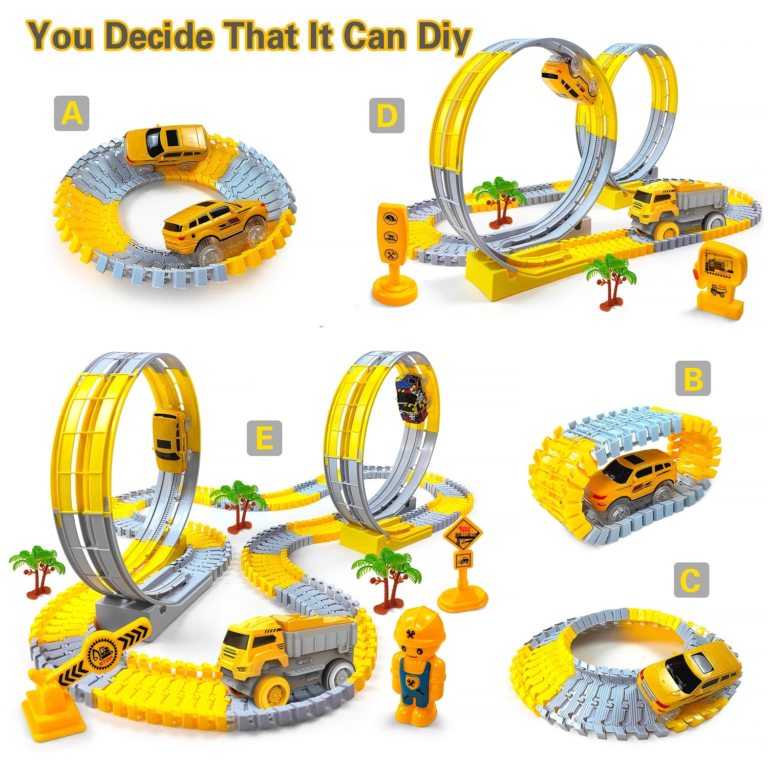 LED Light-Up Cars for Glow Race Track, Electronic Car Toy, Kid Railway Luminous Machine, Track Car for Boys, Birthday Gift