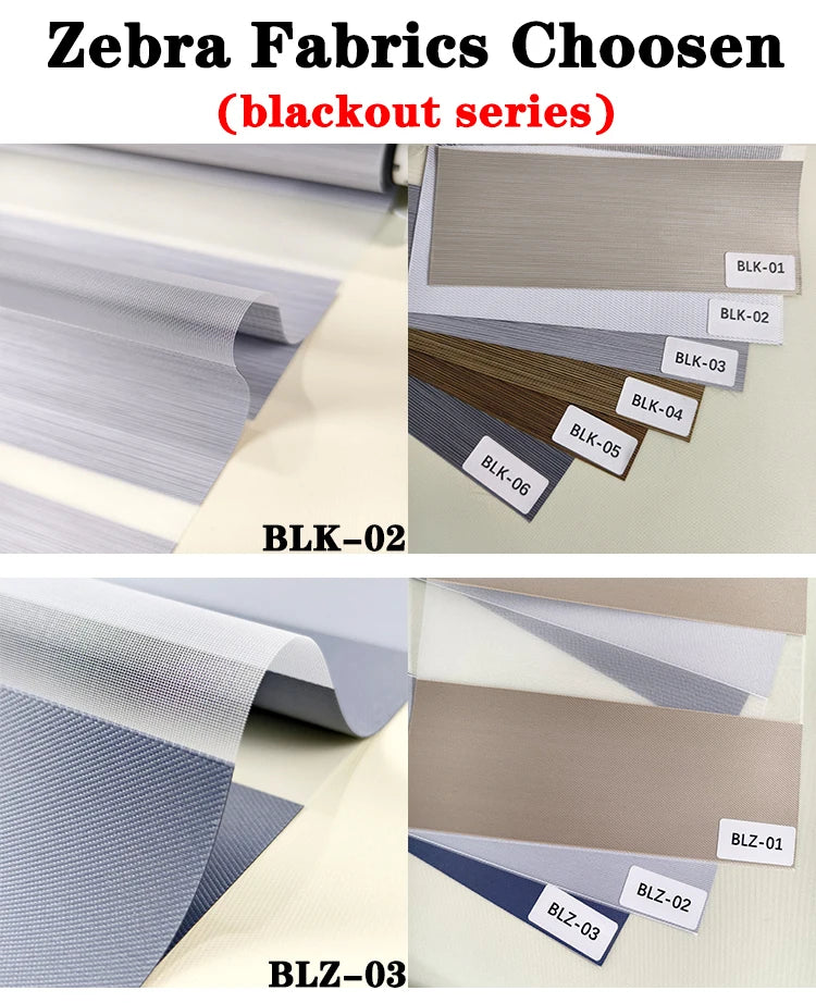 Custom Made Motorized Window Blinds Blackout Zebra Blinds Shades Dual Stripe Shades Day and Night Roller Blinds for Windows