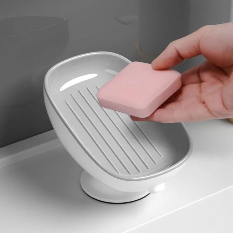 Super Suction Cup Soap Dish with drain water For Bathroom Soap Holder Kithcen Sponge Holder Soap container Bathroom Supplies