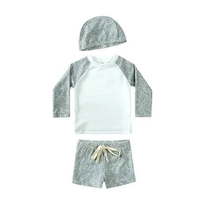 2025 Summer Baby Boys Swimsuit Long Sleeves One Piece Swimwear for Kids Toddler Cartoon UPF50+ Rash Guards Infant Bathing Sui