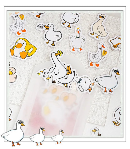 Etori Life46pcs/pack Good Life Duck Album decorative stickers Self-adhesive stickers for DIY student stationery notebook diary