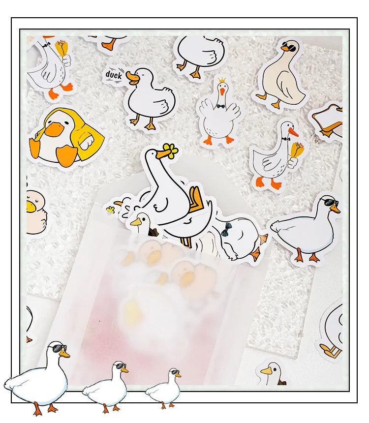 Etori Life46pcs/pack Good Life Duck Album decorative stickers Self-adhesive stickers for DIY student stationery notebook diary