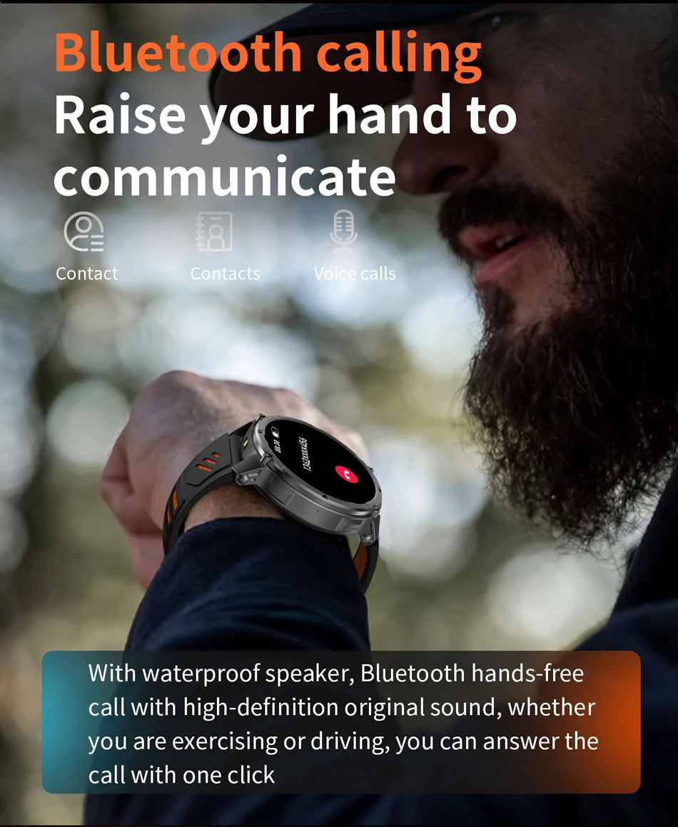 Novo Smartwatch T-Rex3 Pro 2026 – Bateria de 1100mAh, GPS com rastreamento de rota, Resistência à água 5ATM, Monitoramento de esportes e corrida, Bússola, Estilo militar