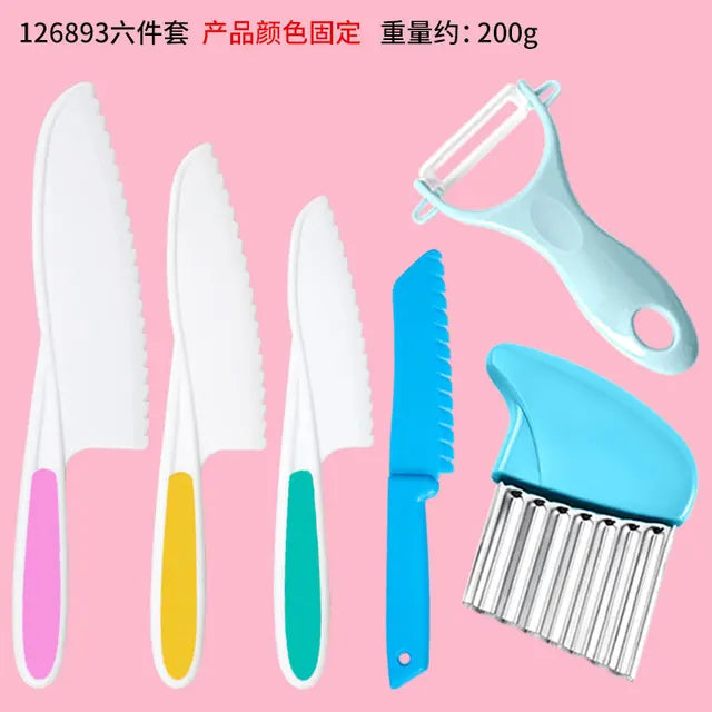 Wooden Cutter for Kids,Kid's Knife,Plastic Fruit Knives,Kids DIY Peeler Tools Kitchen Accessories 