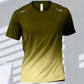 Camisetas deportivas para hombre, ropa deportiva de fitness, de secado rápido, con gradiente, de manga corta, para exteriores, baloncesto, entrenamiento, running, ropa para hombre