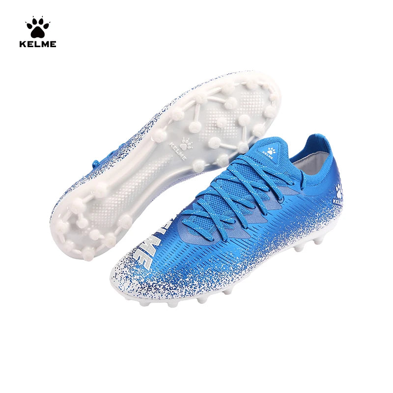 KELME Soccer MG Shoes Calf-Skin Cleats Match Artificial Grass Slip-Resistant Cushioning Training Football Shoes ZX80121058