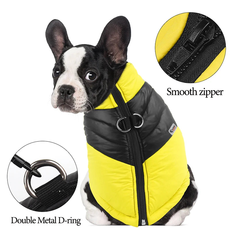 Padded Winter Warm Dog Clothes Waterproof Pet Vest Zipper Jacket For Small Medium Large Dogs Pug Chihuahua French Bulldog Coat