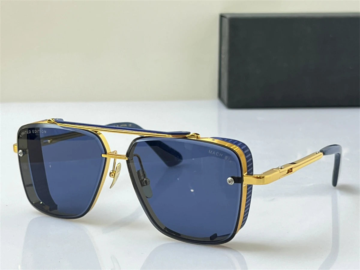 ADITA MACH SIX Limited edition DTS121 Top High Quality Sunglasses for Men Titanium Fashion Design Womens Sunglasses with box
