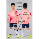 Kids Football Jersey Personalized Custom Boy Soccer Jersey Set Polyester Soccer Uniform Breathable Football Uniform For Children