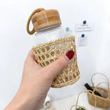 High Quality Handmade Straw Woven Basket with Handle Picnic Props Storage Basket Ornaments Tea Cup Cover
