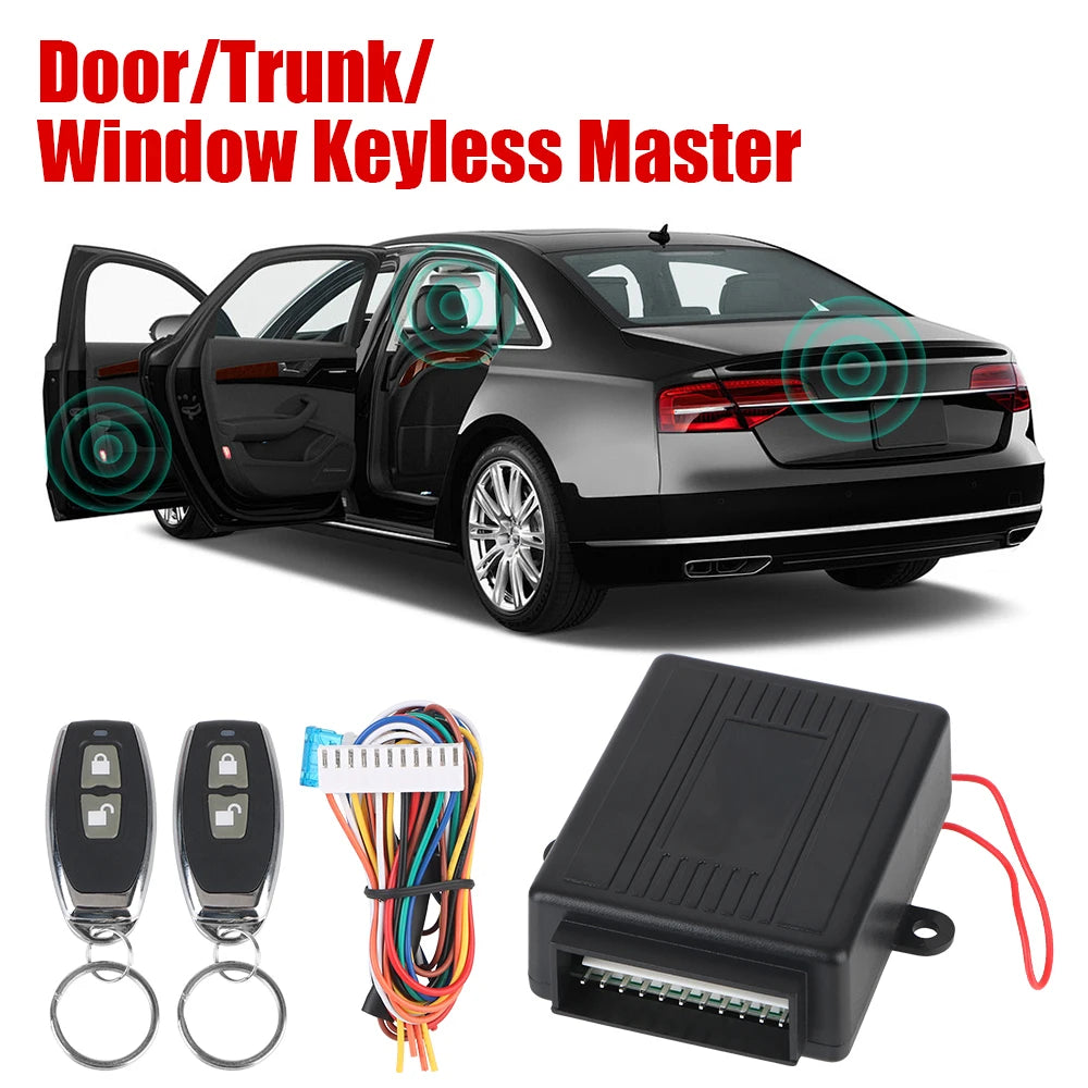 Control remoto, puerta de coche, ventana, camión, elevador maestro, 12V, sistema sin llave para coche con 2 controladores, desbloqueo de cerradura de puerta Central