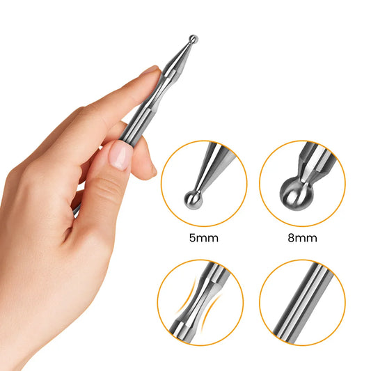 Acupuncture Pen Stainless Steel Deep Tissue Massager Dual Head Facial Reflexology Acupressure Bar for Full Body Meridian Massage