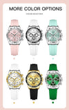 Relógio feminino de Olevs de luxo pulseira de silicone cronógrafo multifuncional calendário a prova de agua 5618