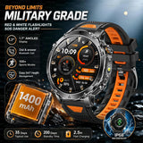 New 1400mAh Big Battery Smart Watch Men Outdoor GPS Flashlight IP68 Waterproof Bluetooth Call AMOLED Military Sports Smartwatch