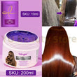Mascarilla capilar reparadora morada con queratina, nutrición profunda, tratamiento para cabello seco, encrespado y dañado, colágeno mágico, cuidado suave y brillante en 5 segundos, 200 ml 