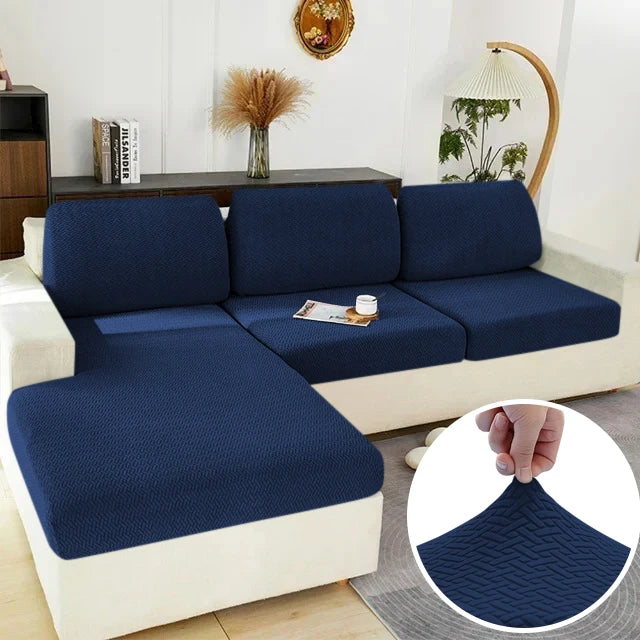 Elastic Sofa Cover for Living Room Jacquard Solid Sofa Seat Cover Grey Washable Seat Cushion Cover Furniture Protector Sectional
