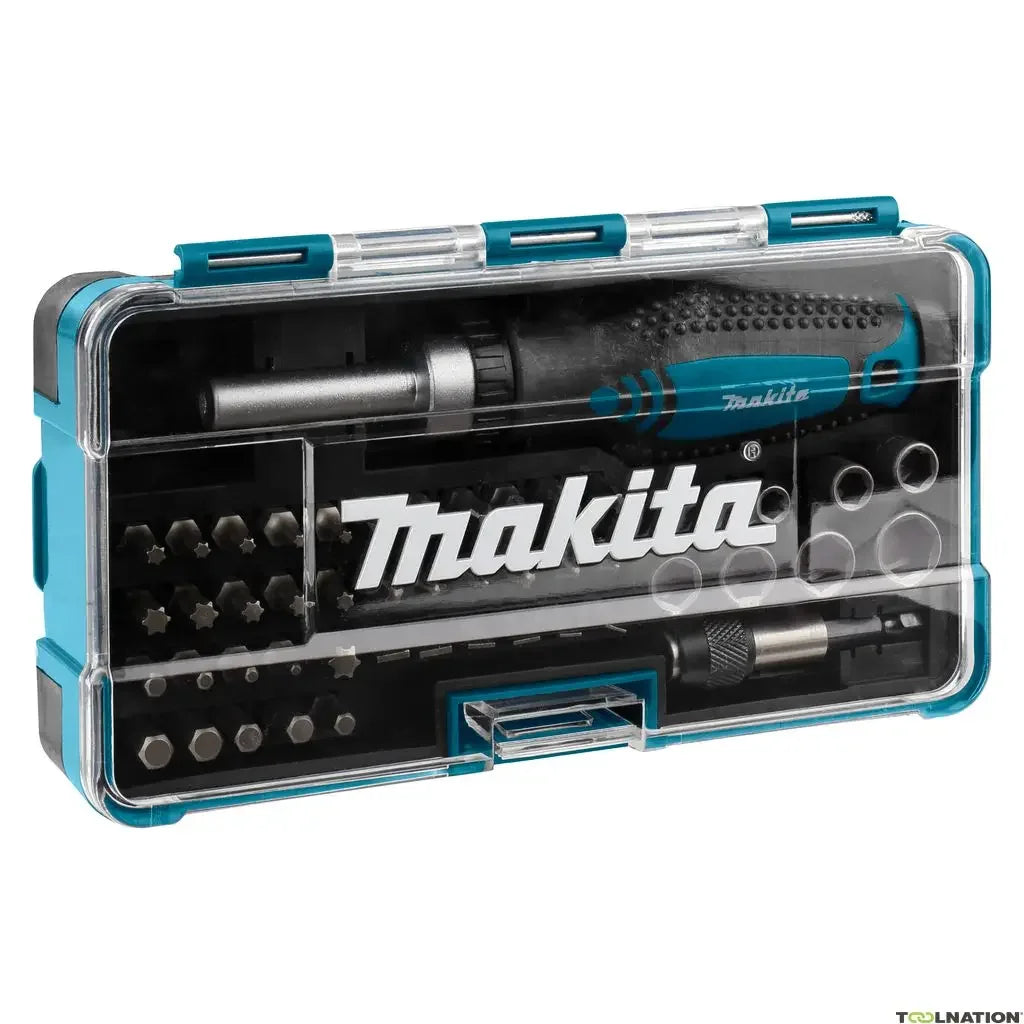 Makita-Ratchet Soquete Chave De Fenda Bit Set, Ferramentas Manuais, B-36170, 47 Pcs