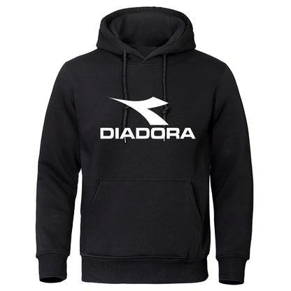Diadora 2024 Trendy Fashion Casual Sportswear Comfortable Printed Loose Top Pullover Men's Hooded Sweatshirt Street Wear