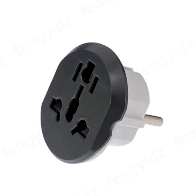 Adaptador de viaje universal con enchufe europeo, 2 tomas redondas, enchufe de pared, alta calidad, AU, EE. UU., RU, CN a UE, KR, 16 A, 250 V 