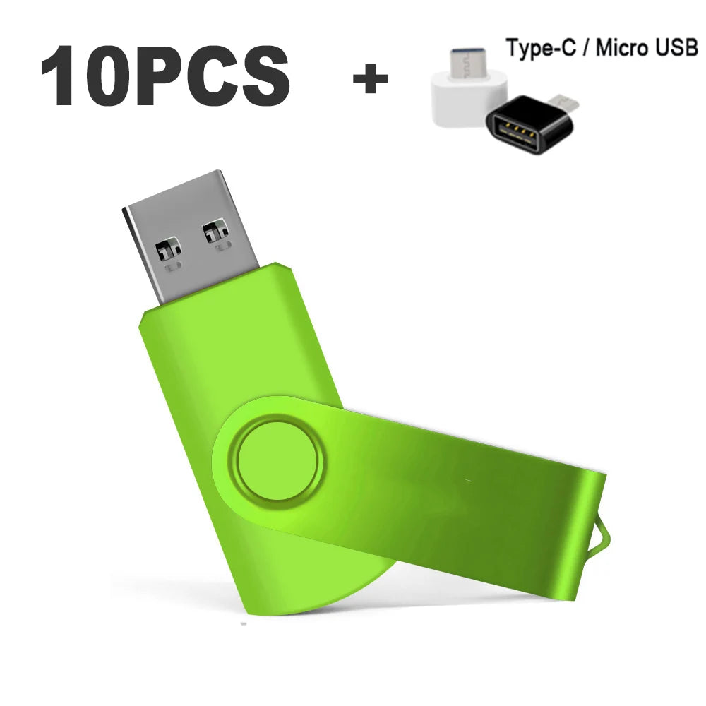 10PCS/lot Color USB Flash Drive 2.0 4GB 8GB 16GB Mini Memory Stick Pendrive 32GB 64GB 128GB USB Stick Flash Disk Free laser