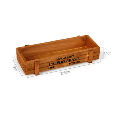 Maceta de madera vintage para jardín, maceta rectangular para suculentas, macetero para plantas, contenedor para flores suculentas.