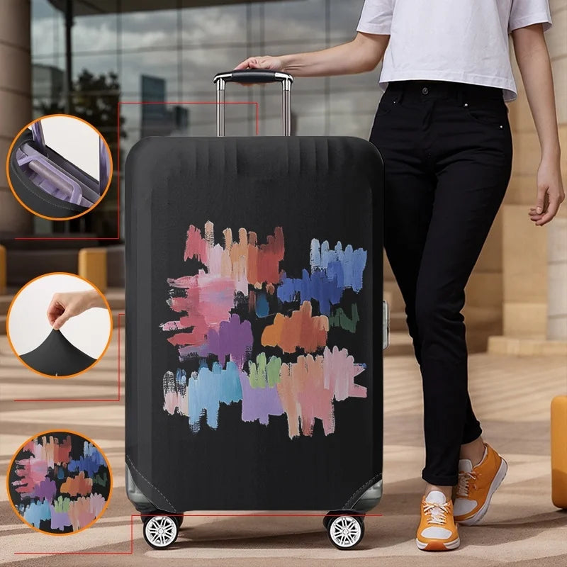 Abstract color block pattern luggage protection cover, suitable for 18-32 inch luggage covers, luggage handle gloves, travel acc