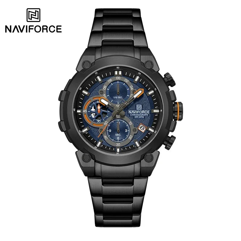 NAVIFORCE Original Watch for Men 2025 New Stainless Steel Waterproof Chronograph Classic Quartz Wristwatch Brand Men Watch Gifts
