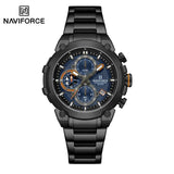 NAVIFORCE Original Watch for Men 2025 New Stainless Steel Waterproof Chronograph Classic Quartz Wristwatch Brand Men Watch Gifts
